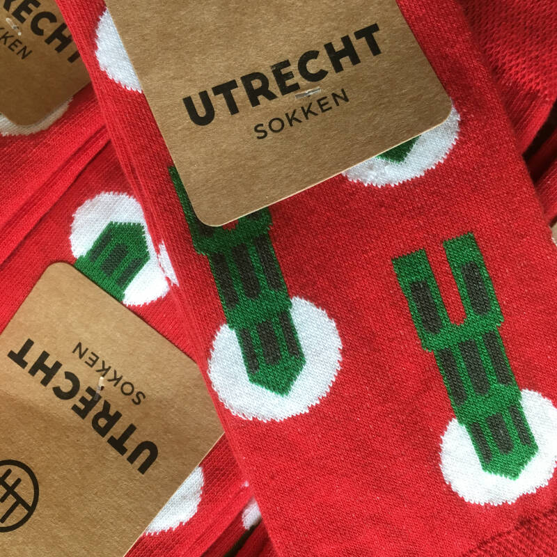 Utrechtse sokken domtorens rood 39-42