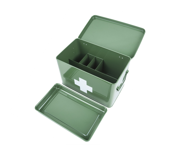 Medicijn box groen/ wit kruis large