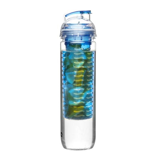 Bottle with fruit piston blue