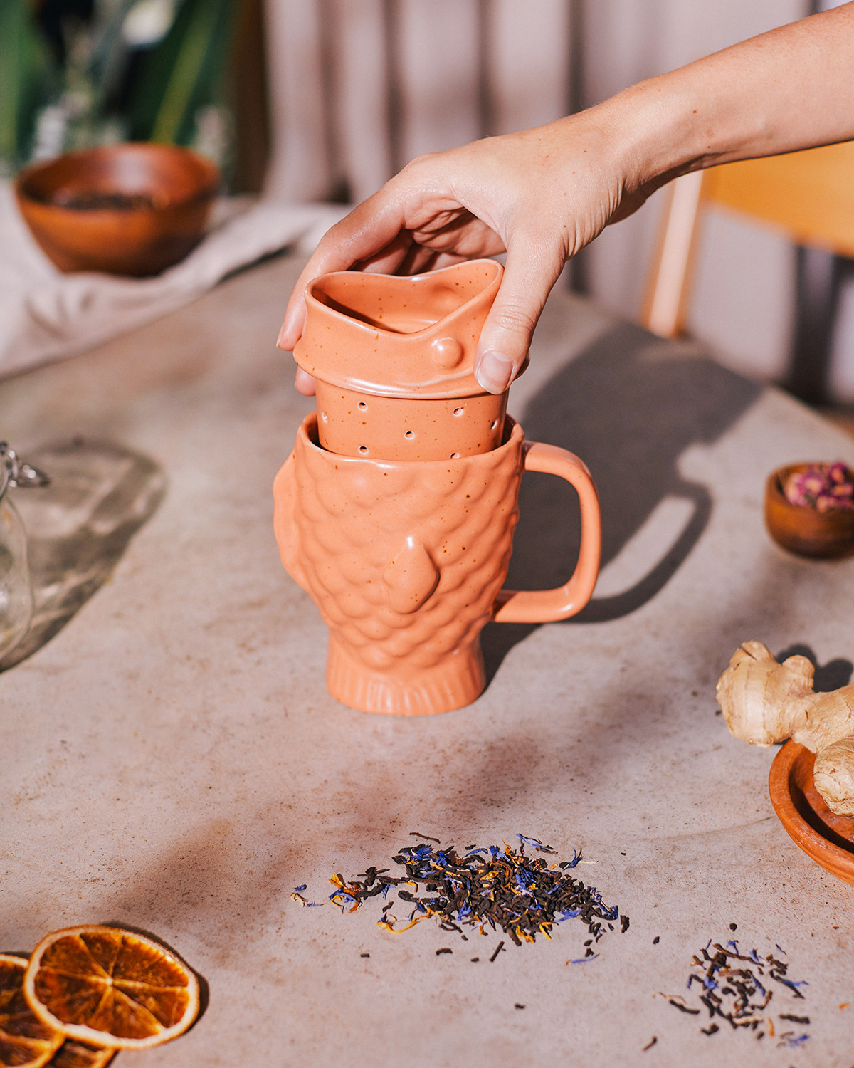 Taiyaki tea mug infuser melon