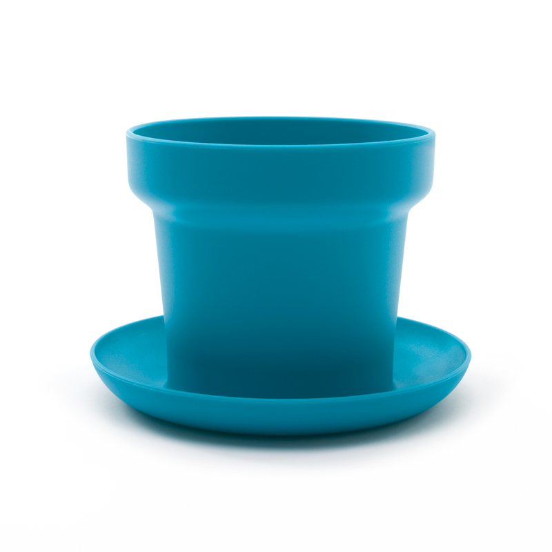 Green plant pot turquoise