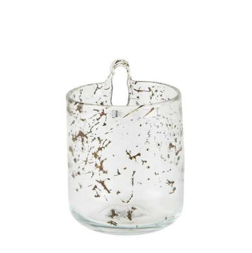 Flower pot wall glass clear small