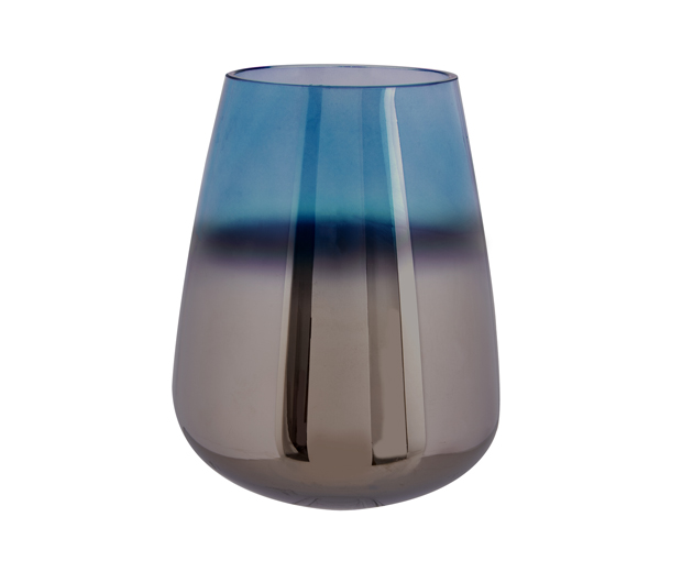 Vase oiled glass blue large