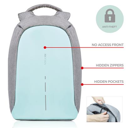 Bobby compact anti-theft backpack mint green