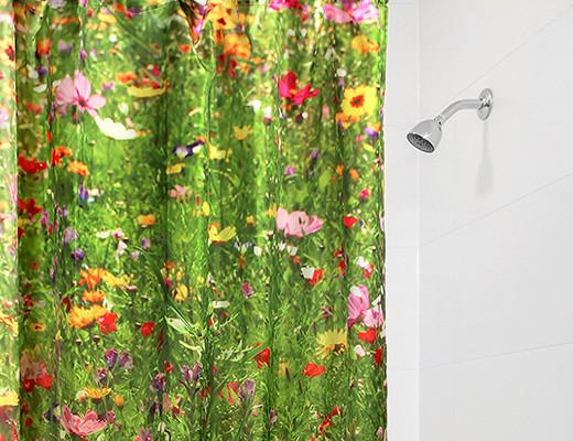 Shower curtain flowers 180x200 cm