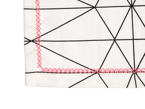 Tea towel stretched hexagon flamingo