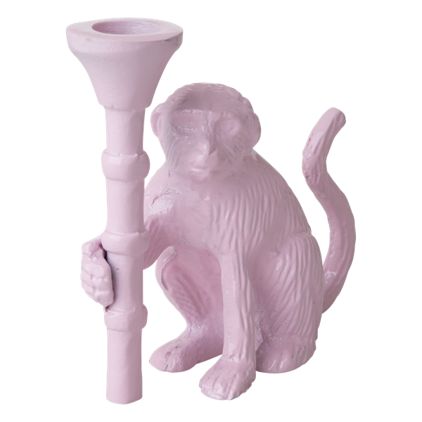 Monkey metal candle holder soft pink