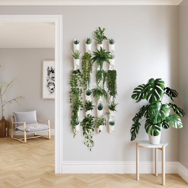 Floralink wall vessel white