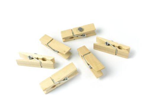 Magnet woody clip set of 6 brown