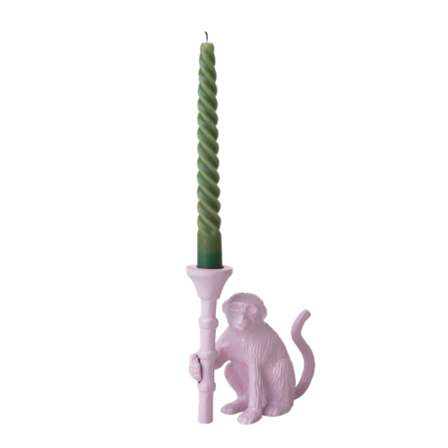 Monkey metal candle holder soft pink