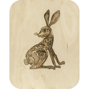 Wooden card hare