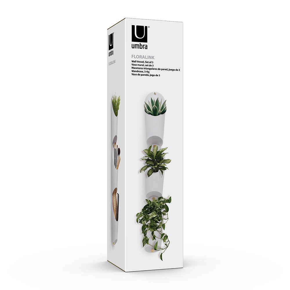 Floralink wall vessel white