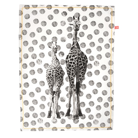 Tea towel scratched dots giraffes