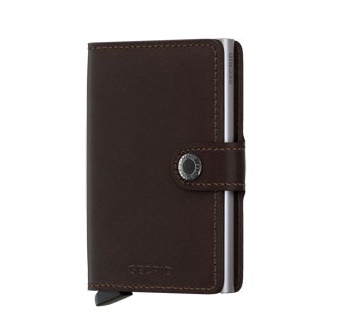 Mini wallet brown dark leather