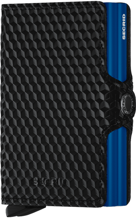 Twin wallet cubic black blue