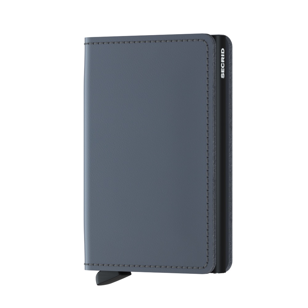 Slim wallet matte grey-black