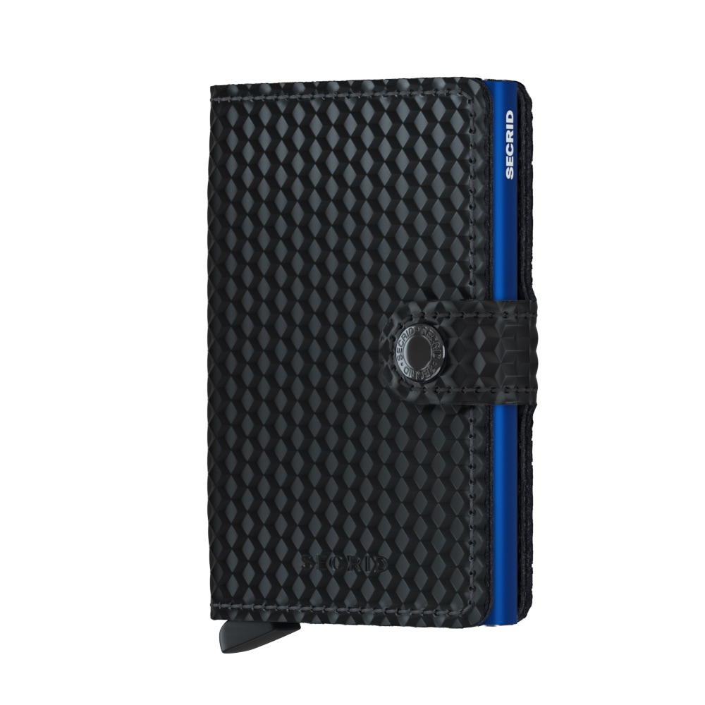 Mini wallet cubic black-blue