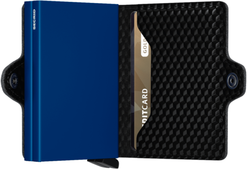 Twin wallet cubic black blue