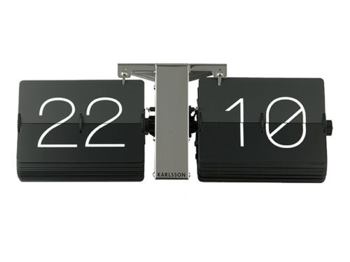 Flip clock no case black chrome