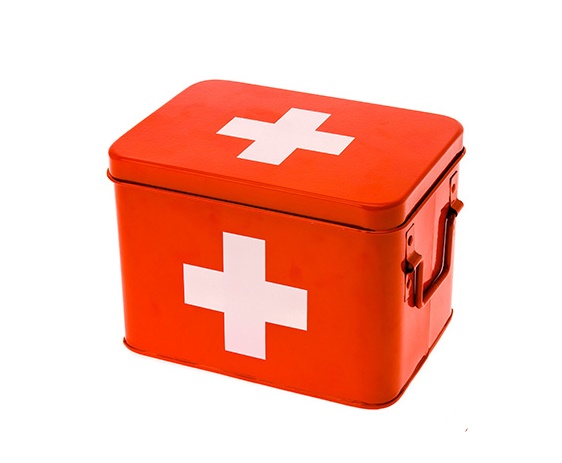 Medicijn box rood/ wit kruis medium