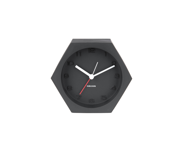Alarm clock hexagon concrete black