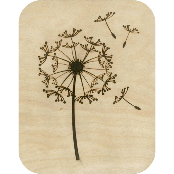 Wooden card dandelion clock