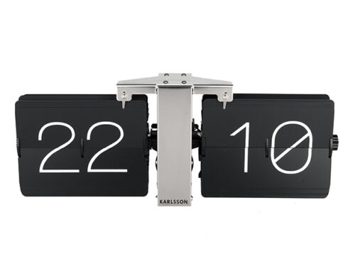 Flip clock no case black chrome