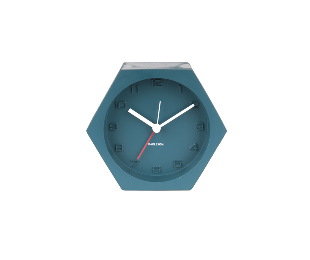 Alarm clock hexagon concrete petrol