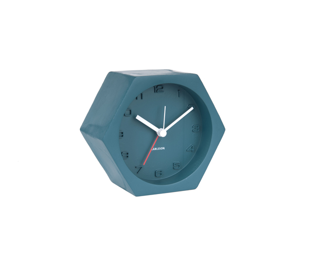 Alarm clock hexagon concrete petrol