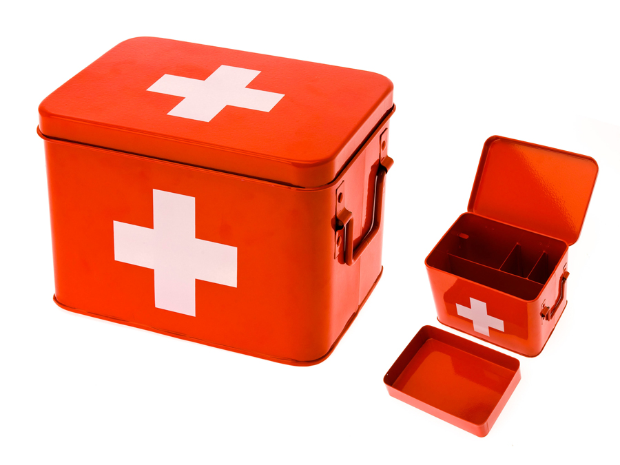Medicijn box rood/ wit kruis medium