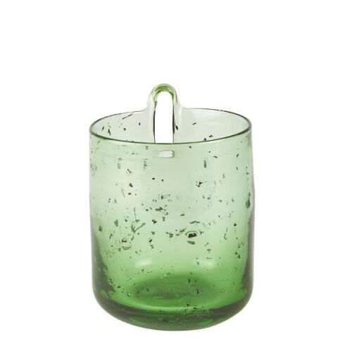 Flower pot wall glass green small