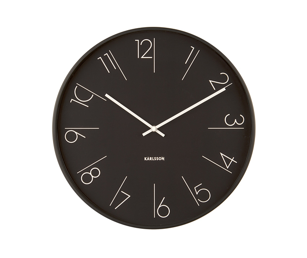 Wall clock elegant numbers black