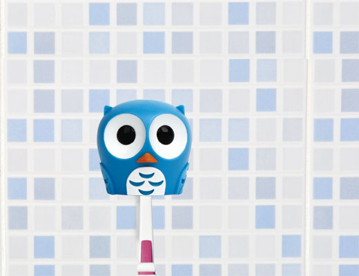Toothbrush holder owl blue