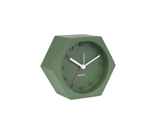 Alarm clock hexagon concrete green
