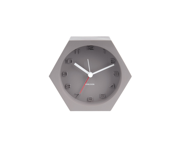 Alarm clock hexagon concrete dark grey
