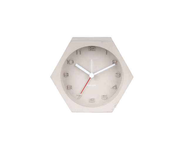 Alarm clock hexagon concrete grey
