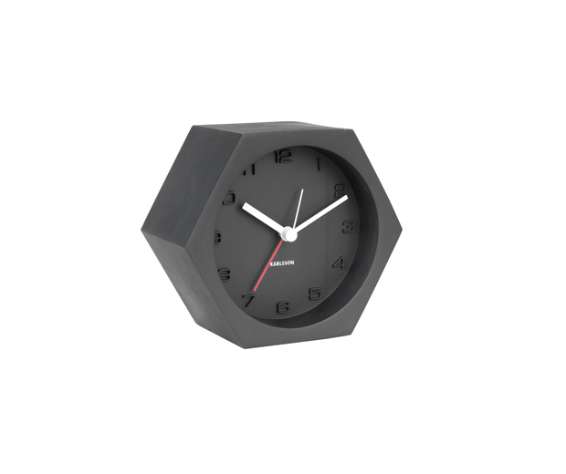 Alarm clock hexagon concrete black