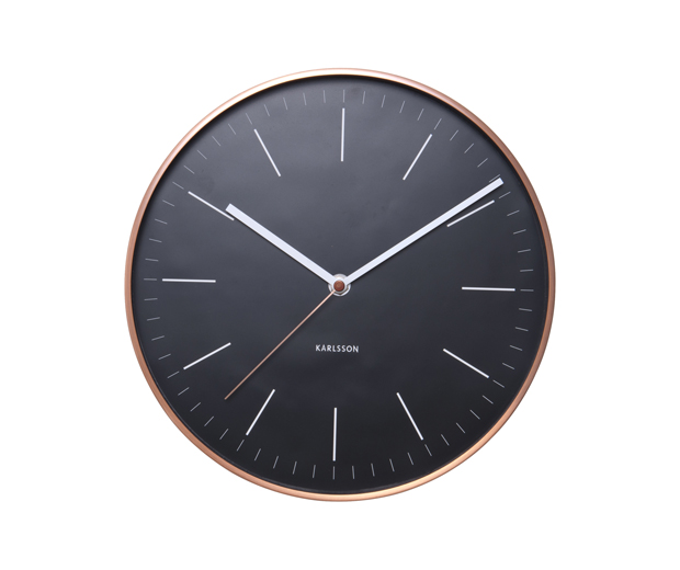 Minimal clock copper black