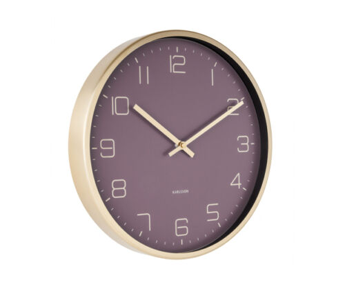 Wall clock gold elegance purple