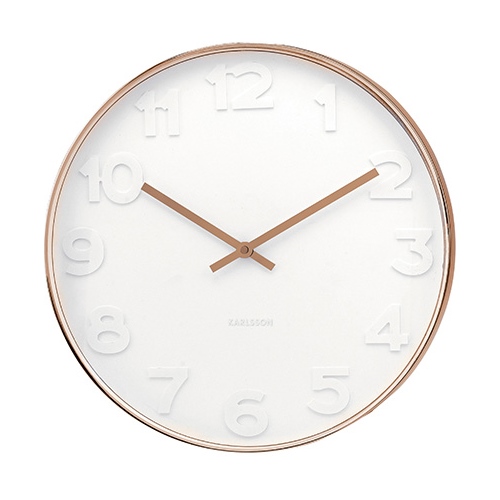Wall clock mr. white numbers copper 37,5 cm