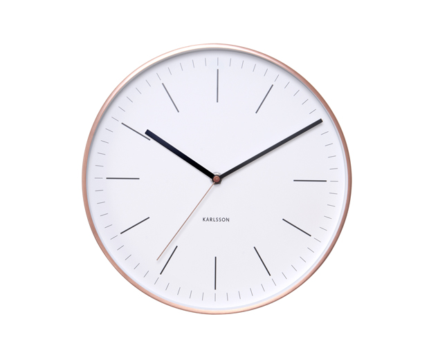 Minimal clock copper white