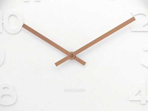 Wall clock mr. white numbers copper 51 cm
