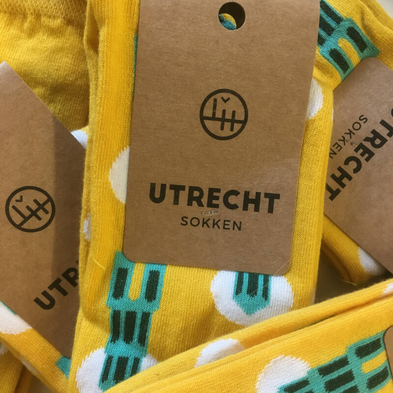 Utrechtse sokken domtorens geel 43-46