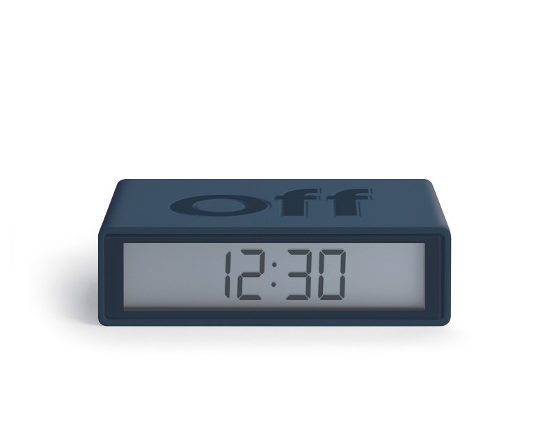 Flip travel alarm clock trendy blue