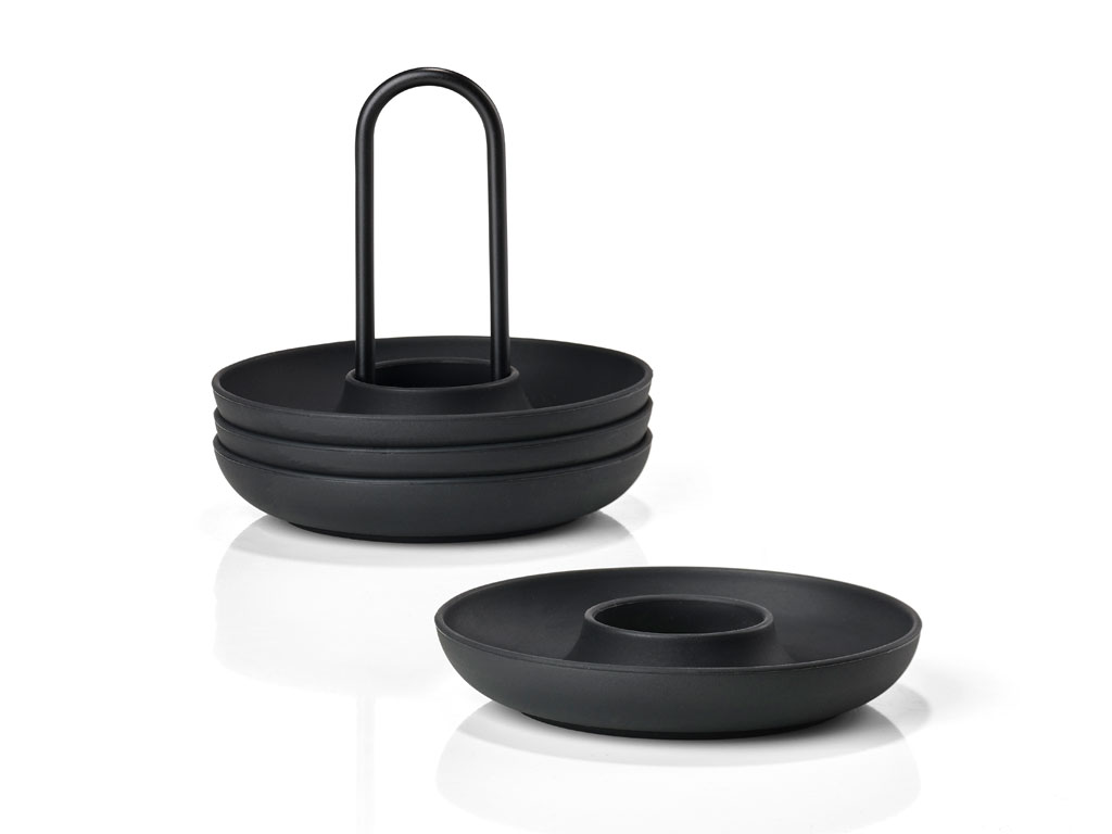 Egg cups with holder black