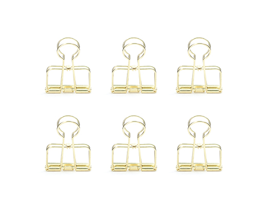 Wire clips set of 6 gold