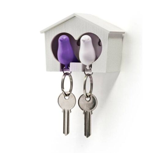 Sparrow keyring duo paars wit