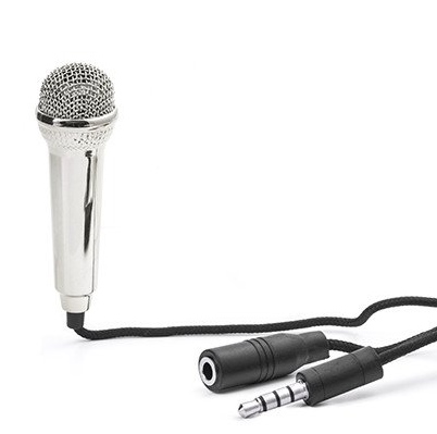 Mini karaoke microphone silver