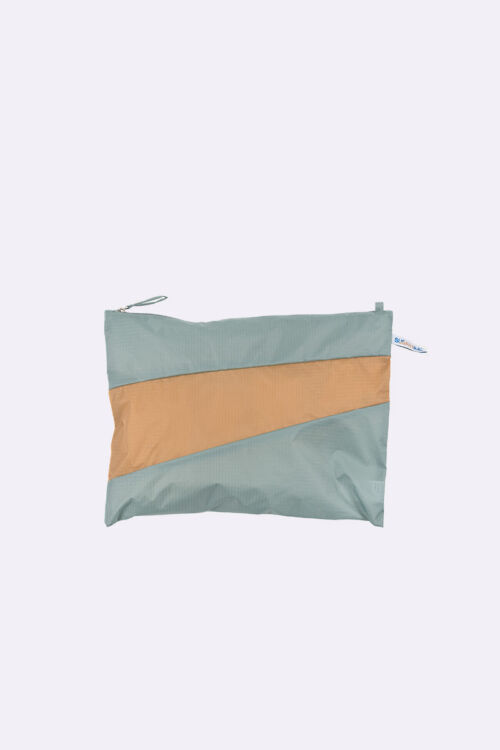 Pouch grey & camel M