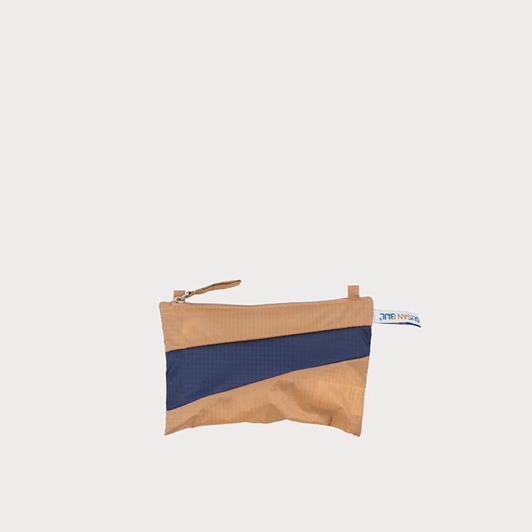 Pouch camel & navy S